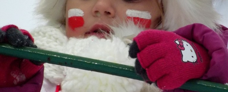 Baby girl with Polish flag